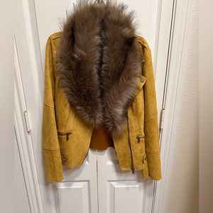 Forever 21 yellow suede(fake) jacket size small
